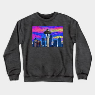 Space Needle Colorful Sky Crewneck Sweatshirt